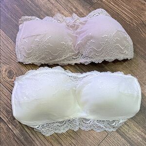2 SPANX Lace Bandeau Set - Cream & White
